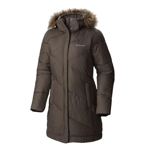 Columbia Jackets & Blazers - COLUMBIA Womens Mineshaft Grey Tan Snow Eclipse Mid Faux Fur Long Winter Jacket